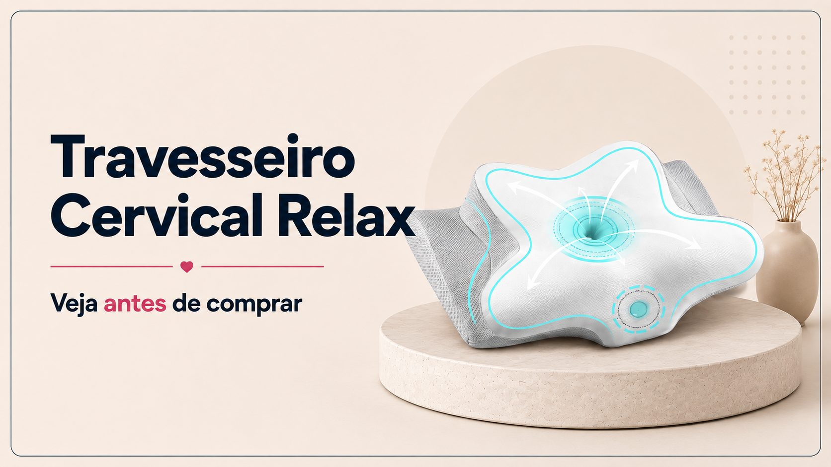 Travesseiro ergonômico cervical com espuma de memória para apoio do pescoço