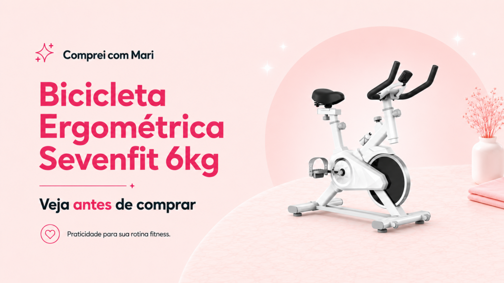 Bicicleta Ergométrica Sevenfit branca 6kg de inércia para exercícios em casa