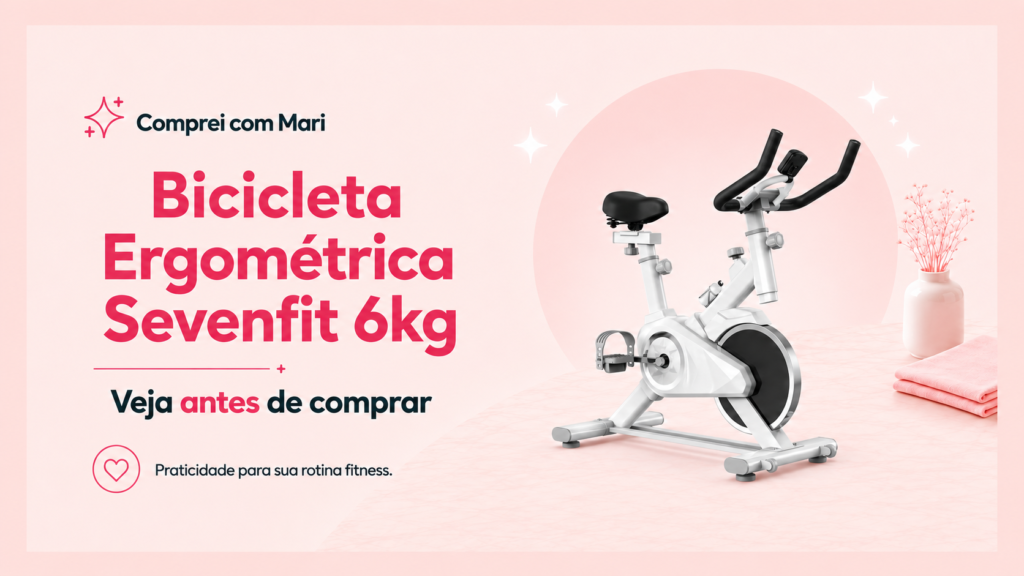Bicicleta Ergométrica Sevenfit branca 6kg de inércia para exercícios em casa