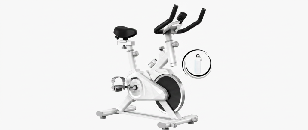 Bicicleta Ergométrica Sevenfit branca 6kg de inércia para exercícios em casa