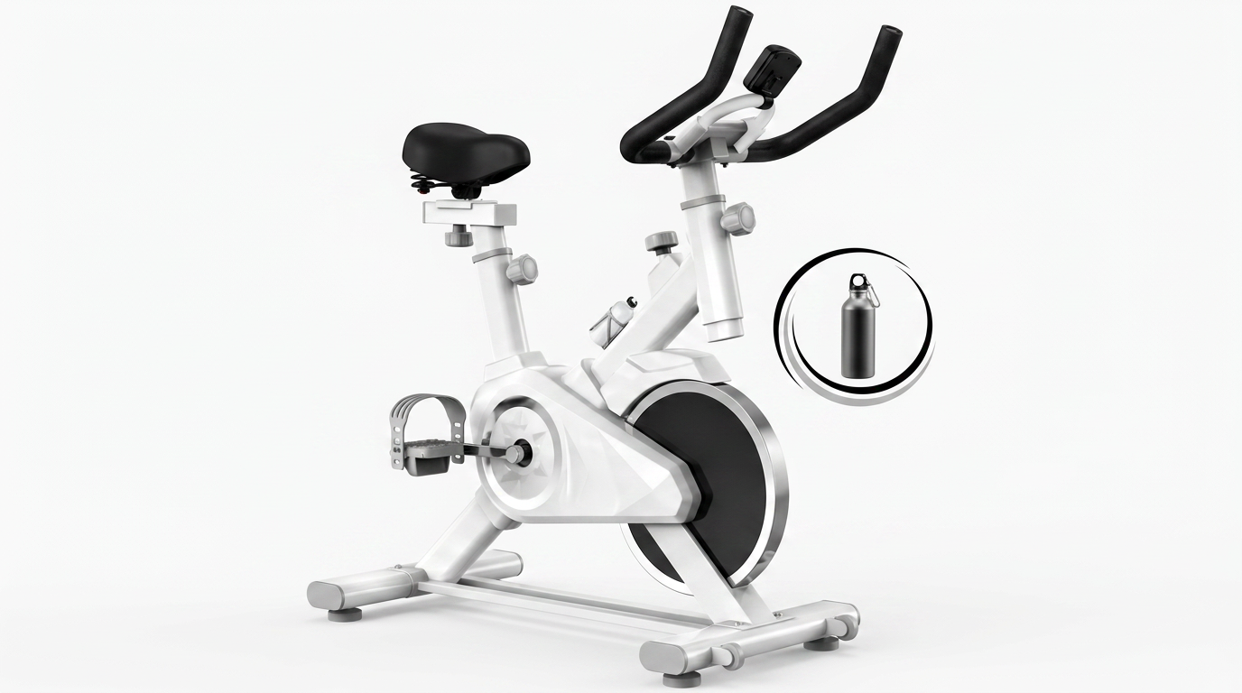 Bicicleta Ergométrica Sevenfit branca 6kg de inércia para exercícios em casa